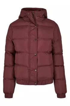 Стеганая зимняя куртка с капюшоном Urban Classics, бургундия