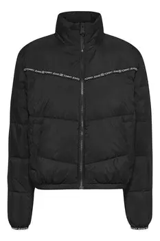 Стеганая зимняя куртка с логотипом Tommy Jeans, черный