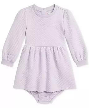 Стеганое хлопковое платье для маленьких девочек Polo Ralph Lauren, фиолетовый