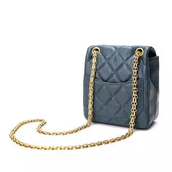 Стеганое кожаное плечо через плечо Tiffany & Fred из овчины, синий