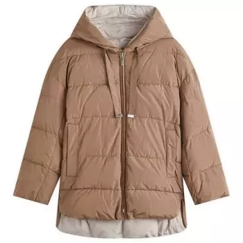 Стеганое макси-пальто Max Mara, коричневый