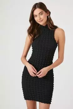 Стеганое облегающее мини-платье Forever 21, черный