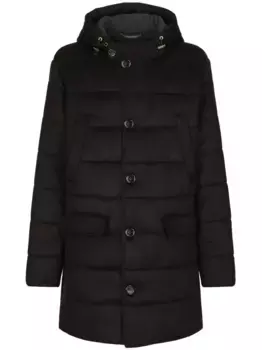 Стеганое однобортное пальто DOLCE & GABBANA, черный