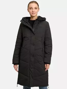 Стеганое пальто Amber & June, черный