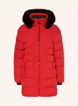 Стеганое пальто belvitesse с отделкой из искусственного меха Wellensteyn, красный