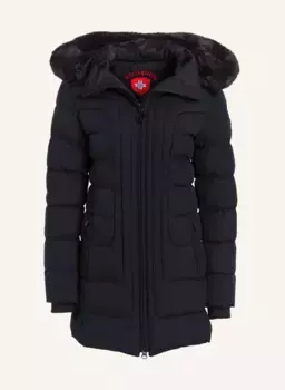 Стеганое пальто belvitesse с отделкой из искусственного меха Wellensteyn, синий