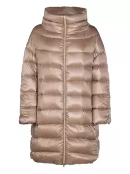 Стеганое пальто большого размера с высоким воротом Herno, коричневый
