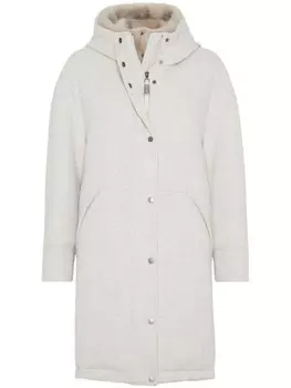 Стеганое пальто Brunello Cucinelli, нейтральный цвет