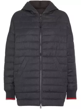 Стеганое пальто Brunello Cucinelli, серый