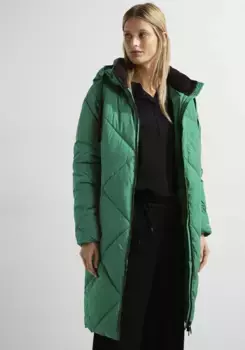 Стеганое пальто Cecil с молниями на рукавах, зеленый
