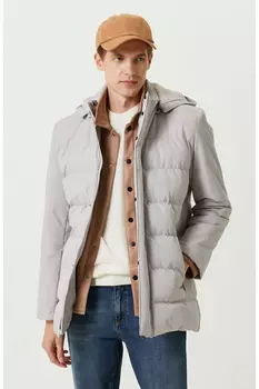 Стеганое пальто цвета камня Network, серый