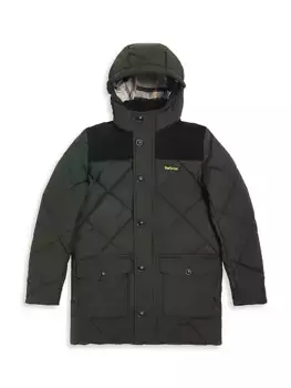 Стеганое пальто Elmwood для маленьких мальчиков и мальчиков Barbour, цвет sage