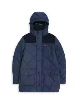 Стеганое пальто Elmwood для маленьких мальчиков и мальчиков Barbour, темно-синий
