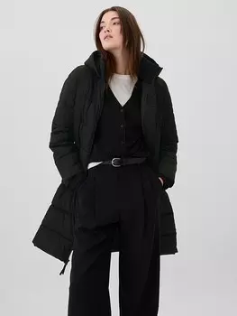 Стеганое пальто GAP Steppmantel, черный