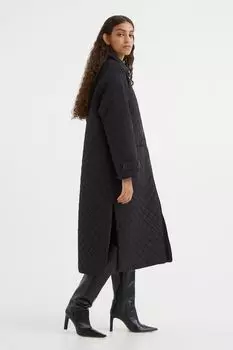 Стеганое пальто H&amp;M, черный