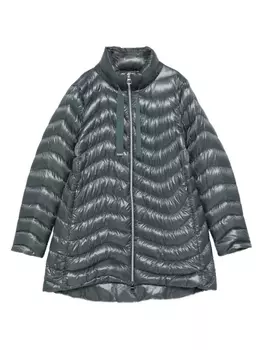 Стеганое пальто Herno с воротником-стойкой, зеленый
