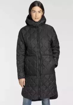 Стеганое пальто Icepeak "AALEA", с фирменной нашивкой на плече, черный