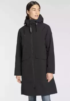 Стеганое пальто Icepeak "D FUNCTION PARKA 2IN1 AGRIGA" с фирменной кожаной нашивкой на плече, черный