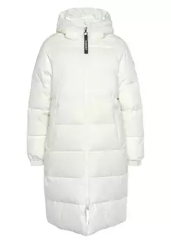 Стеганое пальто Icepeak "D OVERSIZE QUILTED COAT ADATA" с тонким логотипом на концах рукавов, белый