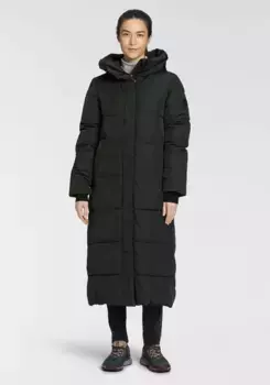Стеганое пальто Icepeak "D QUILT COAT LONG ADDIA" с фирменной кожаной нашивкой на плече, зеленый