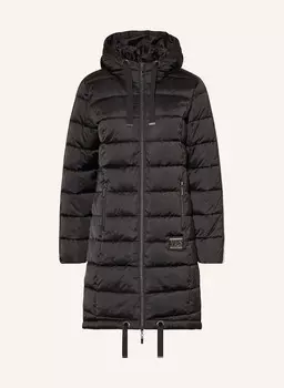 Стеганое пальто из блестящей пряжи monari, черный