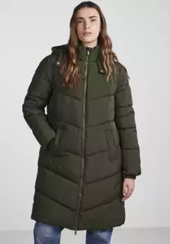 Стеганое пальто из кусочков "PCJAMILLA LONG PUFFER JACKET NOOS BC" Pieces, цвет Duffel Bag