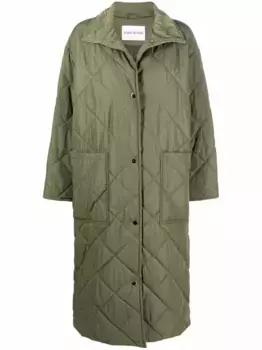 Стеганое пальто из переработанного полиэстера STAND STUDIO, зеленый