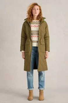 Стеганое пальто Lorena White Stuff, зеленый