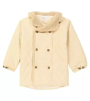 Стеганое пальто Luna с отделкой из искусственной овчины Donsje, бежевый