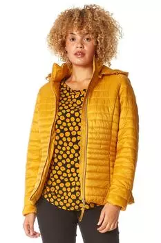 Стеганое пальто на молнии с капюшоном Roman, оранжевый