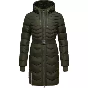 Стеганое пальто Navahoo "Цикламен", стильное зимнее пальто с шикарными деталями, зеленый