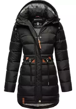 Стеганое пальто Navahoo "Daliee", стильная зимняя парка со съемным капюшоном, черный