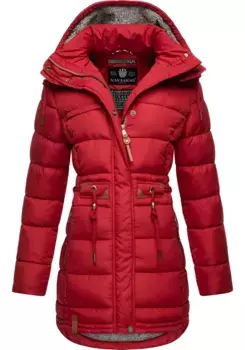 Стеганое пальто Navahoo "Daliee", стильная зимняя парка со съемным капюшоном, красный