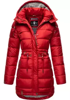 Стеганое пальто Navahoo "Daliee", стильная зимняя парка со съемным капюшоном, красный