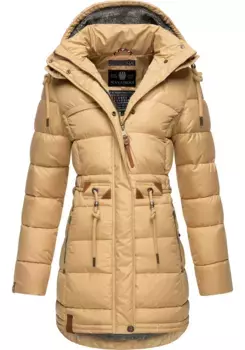 Стеганое пальто Navahoo "Daliee", стильная зимняя парка со съемным капюшоном, бежевый
