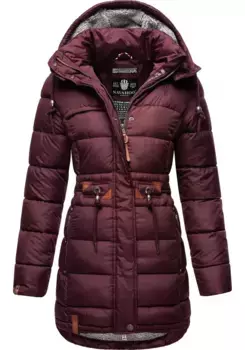 Стеганое пальто Navahoo "Daliee", стильная зимняя парка со съемным капюшоном, красный