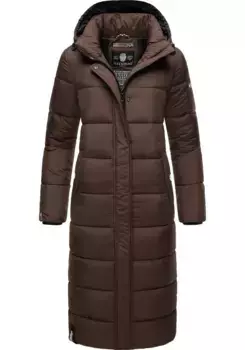 Стеганое пальто Navahoo "Isalie", классическое зимнее пальто со съемным капюшоном, коричневый