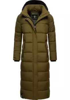 Стеганое пальто Navahoo "Isalie", классическое зимнее пальто со съемным капюшоном, зеленый