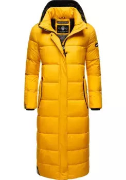 Стеганое пальто Navahoo "Isalie", классическое зимнее пальто со съемным капюшоном, желтый
