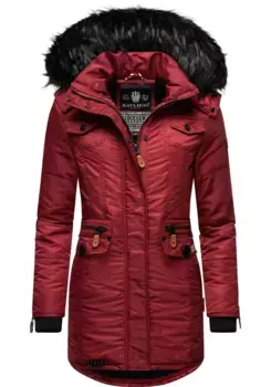 Стеганое пальто Navahoo "Милая", теплая зимняя парка с капюшоном из искусственного меха, цвет Pflaume