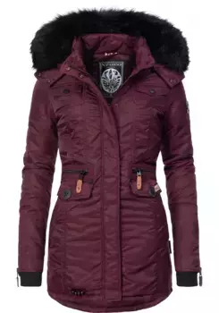 Стеганое пальто Navahoo "Милая", теплая зимняя парка с капюшоном из искусственного меха, красный