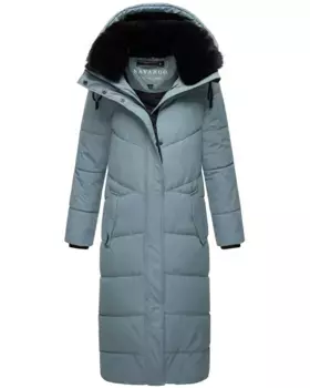 Стеганое пальто Наваху "Eyecatcher XIV", женское зимнее пальто со съемным воротником из искусственного меха Navahoo, синий