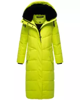 Стеганое пальто Наваху "Eyecatcher XIV", женское зимнее пальто со съемным воротником из искусственного меха Navahoo, зеленый