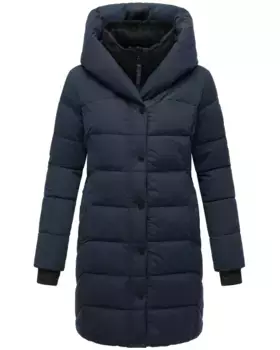 Стеганое пальто Наваху "Knutschilein", стильное женское пальто со съемным флисовым воротником Navahoo, цвет морской волны
