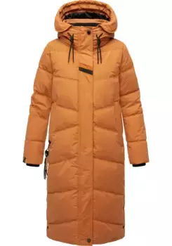 Стеганое пальто Наваху "Кушельмауси", современное женское зимнее пальто с большим капюшоном Navahoo, цвет Zimt