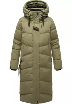 Стеганое пальто Наваху "Кушельмауси", современное женское зимнее пальто с большим капюшоном Navahoo, зеленый