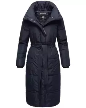 Стеганое пальто Наваху "Миренаа", стильное женское зимнее пальто с поясом Navahoo, цвет морской волны