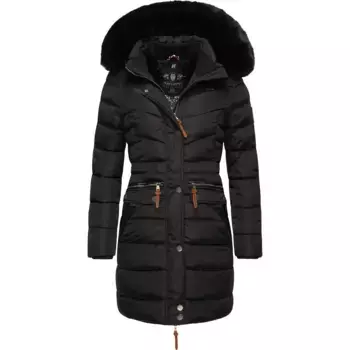 Стеганое пальто Наваху "Паула" — стильная зимняя парка с элегантным искусственным мехом Navahoo, цвет Dark
