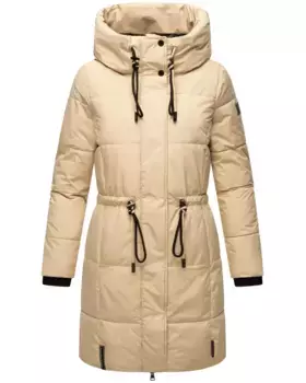 Стеганое пальто Наваху "Сахарная Лапа XIV", стильная зимняя парка с регулируемым капюшоном Navahoo, бежевый