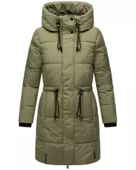 Стеганое пальто Наваху "Сахарная Лапа XIV", стильная зимняя парка с регулируемым капюшоном Navahoo, зеленый